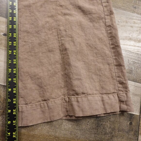 Elevenses 100% Linen Wide Leg Pants Women’s Size 12 Light Brown/Taupe - Picture 4 of 11